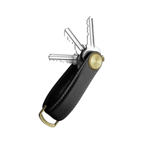 PORTACHIAVI PRO SAFFIANO LEATHER LIQUORICE KPR1-LIQ-113 ORBITKEY BLACK