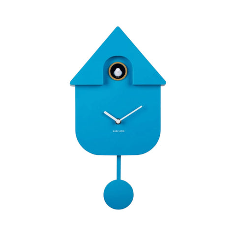 OROLOGIO WALL CLOCK MODERN CUCKOO ART. KA5768BB BRIGHT BLUE