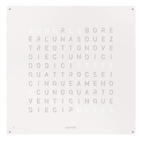 OROLOGIO LARGE 90X90 WHITE PEPPER QLOCKTWO