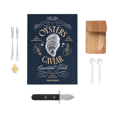 SET THE ESSENTIALS OYSTER & CAVIAR TOOLS PW00785 BLUE PRINTWORKS