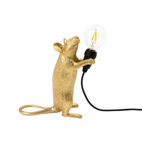 RESIN LAMP MOUSE LAMP MAC-GOLD CM.5X15 H.12,5 SITTING USB