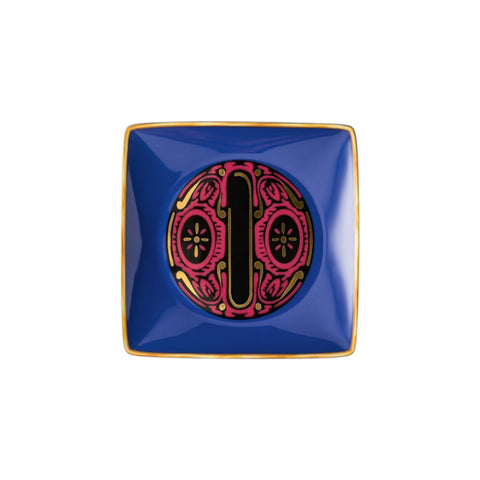 PIATTINO QUADRATO 15253 HOLIDAY ALPHABET O VERSACE 403695 BLUE ROSENTHAL