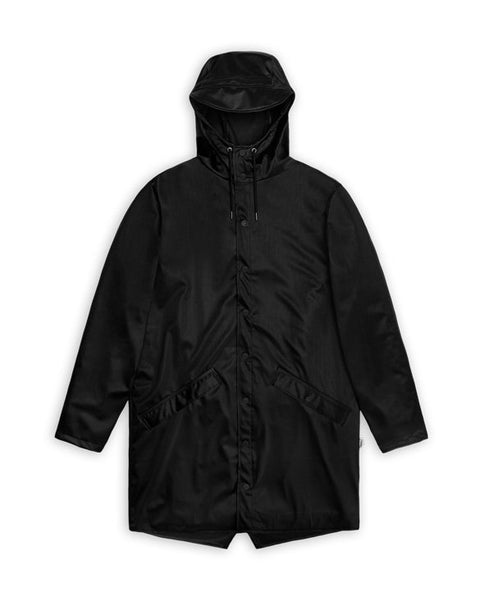 IMPERMEABILE LONG JACKET BLACK GRAIN L ART. 12020 RAINS BLACK