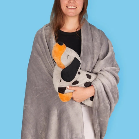 COPERTA E CUSCINO TECKEL GRIGIO ART. 28368 BALVI