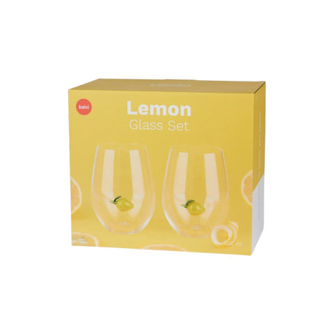 SET 2 BICCHIERI BOTANICAL LEMON 28118 YELLOW BALVI