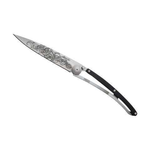 COLTELLINO TASCABILE TITANIUM EBONY WOOD VIKING DRAGON ART. 1CB000019 DEEJO