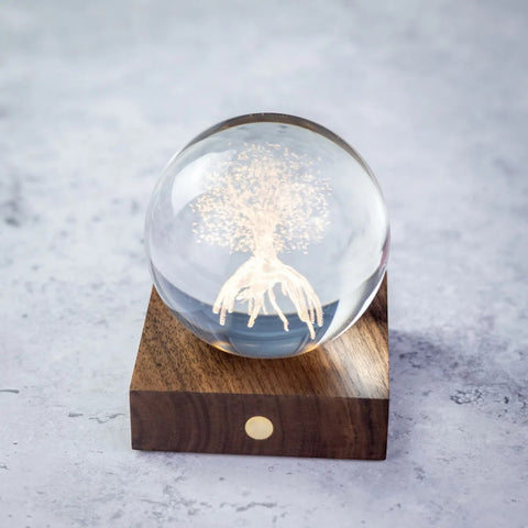 AMBER CRYSTAL LIGHT 3D LIFE TREE ART. G025LT GINGKO