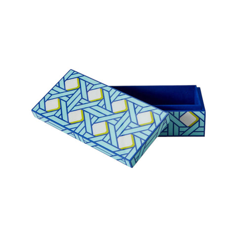 LACQUER BASKETWEAVE BOX - SMALL ART. 34055 JONATHAN ADLER MULTICOLOR