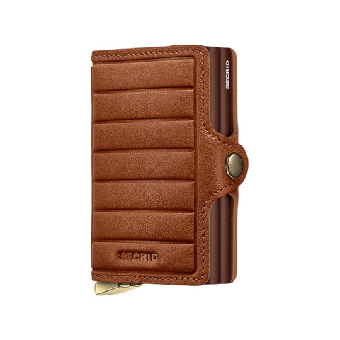 PORTAFOGLIO PREMIUM TWINWALLET EMBOSS LINES + SECRID TEI COGNAC