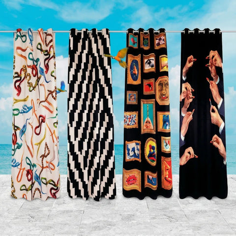 TENDA IN POLIESTERE TOILETPAPER LIPSTICKS BLACK 140X280 ART. 02413 SELETTI