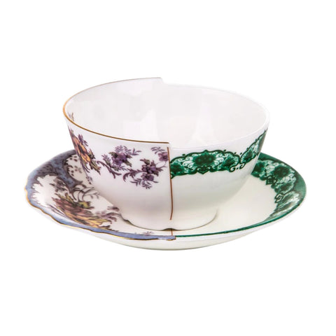 TEA CUP WITH SAUCER IN PORCELAIN SELETTI HYBRID ISIDORA ART 09745