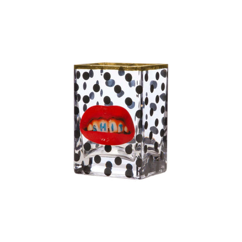 VASO IN VETRO TOILETPAPER 10X8 H14 SHIT POIS 14120 SELETTI