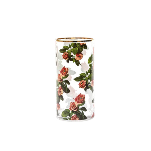 "SELETTI GLASS VASE TOILETPAPER 14173 ROSES"
