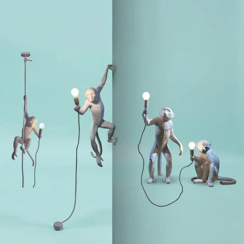 LAMPADA MONKEY HANGING RIGHT 14879 SELETTI WHITE