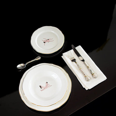 PIATTO PORCELLANA SEIKANTAI5271 SET 3 + TOVAGLIOLO 09843 SELETTI WHITE