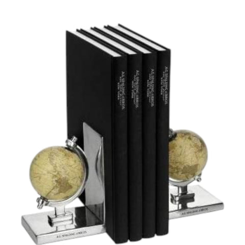 COPPIA REGGILIBRI VINTAGE GLOBE ALLUMINIO ART. 862846U828 SPALDING