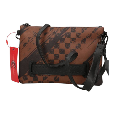 POCHETTE SMEARED GRUNGE CROSSOVER 910B8969NSZ BROWN SPRAYGROUND