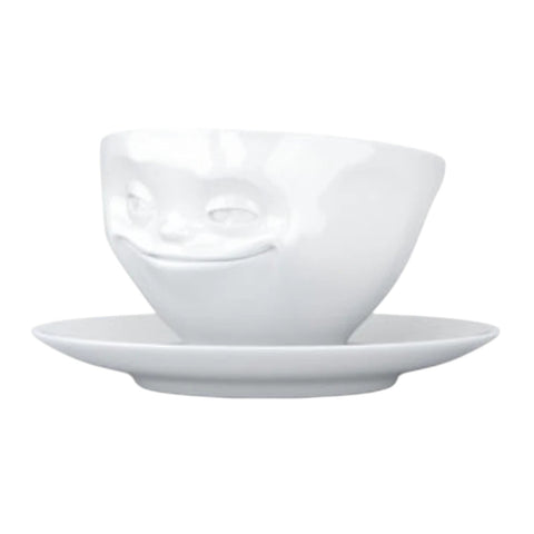 TAZZA COFFEE CUP GRINNING T014101 TASSEN WHITE