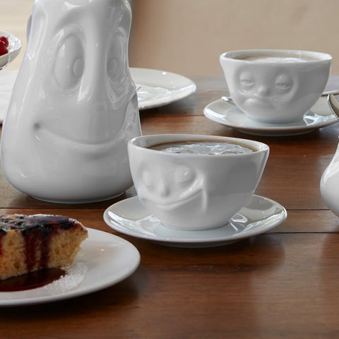 TAZZA COFFEE CUP HAPPY T014301 TASSEN WHITE