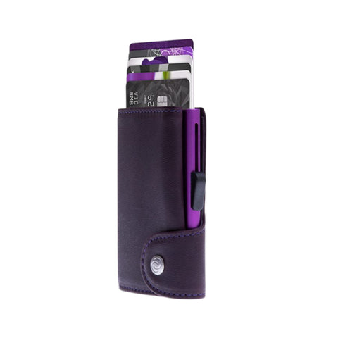 PORTAFOGLIO SINGLE COIN PRESTIGE CARDINALE PURPLE C-SECURE