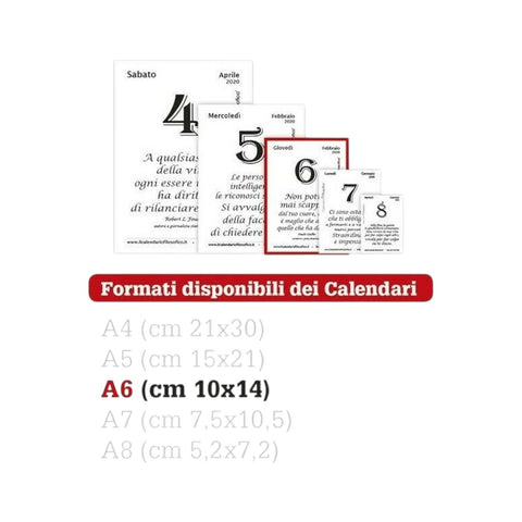 CALENDARIO FILOSOFICO 10X14 CON SUPPORTO IN LEGNO INTEMPO