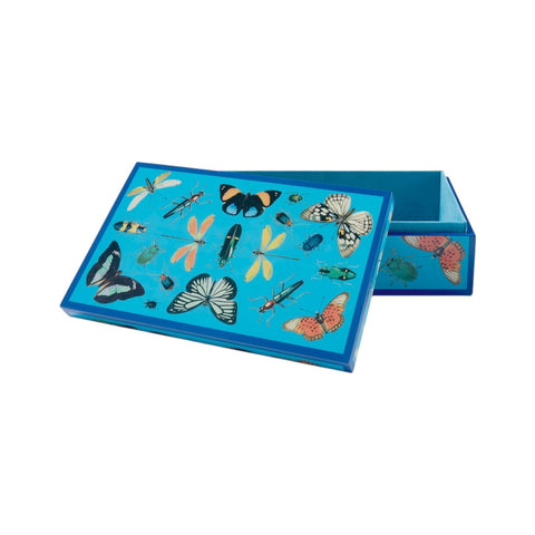 SCATOLA LACQUER BOTANIST MEDIUM 32612 JONATHAN ADLER BLUE