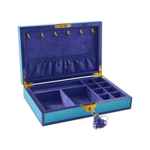 SCATOLA EDEN LACQUER JEWELRY SMALL 34764 JONATHAN ADLER BLUE