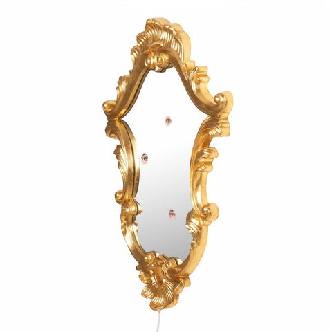 SPECCHIERA CON CORNICE IN PU TRILOGY CM 72X5,5 H 101 17015 SELETTI GOLD