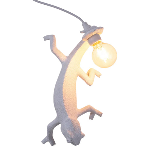 RESIN LAMP SELETTI CHAMELEON LAMP RIGHT GOING DOWN WHITE ART. 15091
