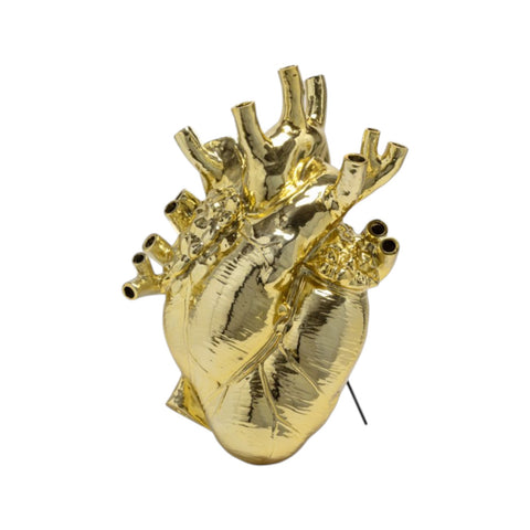 SELETTI LOVE IN BLOOM GIANT GOLD RESIN VASE ART 09926