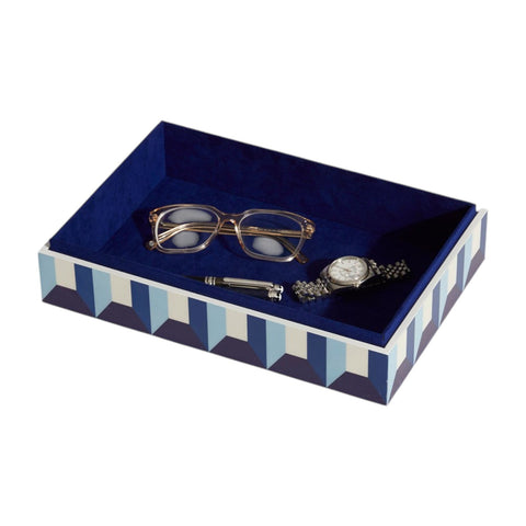 SCATOLA LARGE SORRENTO LACQUER BOX ART. 28529 JONATHAN ADLER BLUE