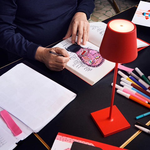 LAMPADA PRO TAVOLO POLDINA 380MM ROSSO