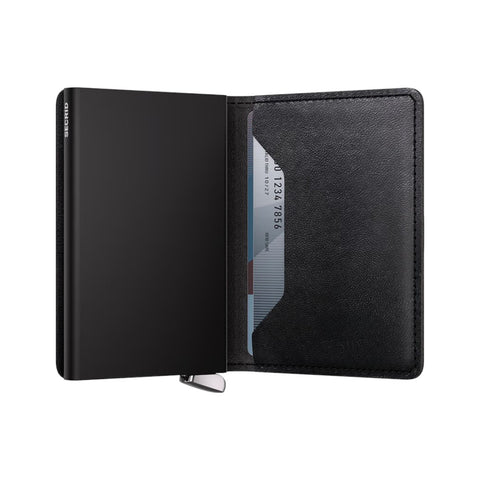 PORTAFOGLIO PREMIUM SLIMWALLET EMBOSS LINES BLACK SECRID