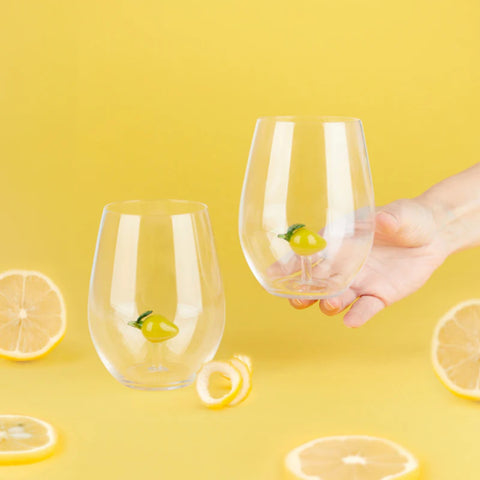 SET 2 BICCHIERI BOTANICAL LEMON 28118 YELLOW BALVI