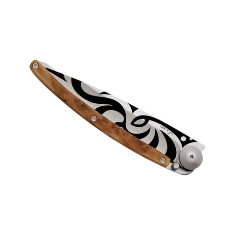 COLTELLINO TASCABILE TITANIUM JUNIPER WOOD TRIBAL ART. 1CB000020 DEEJO