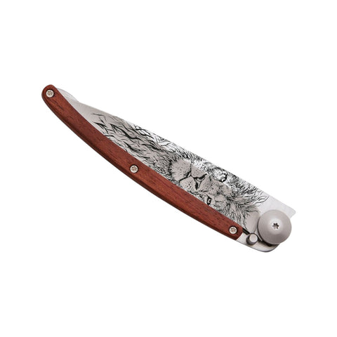 COLTELLINO TASCABILE TITANIUM CORAL WOOD LION ART. 1CB000056 DEEJO