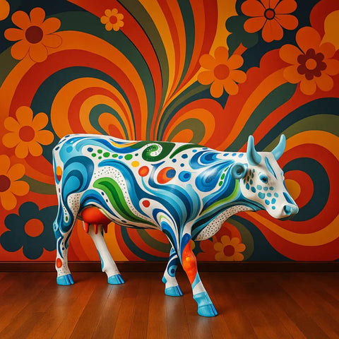 SOPRAMMOBILE THAT'S 70'S COW LARGE ART. 46818 COW PARADE