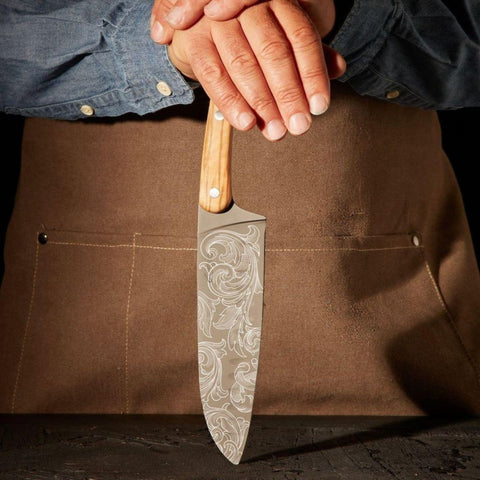 COLTELLO DA CUCINA SANKAI KNIFE TITANKIUM FINISH OLIVEWOOD FLOREAL DEEJO