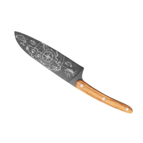 COLTELLO DA INTAGLIO TITANIUM FINISH OLIVEWOOD SAPOREM MUN DEEJO