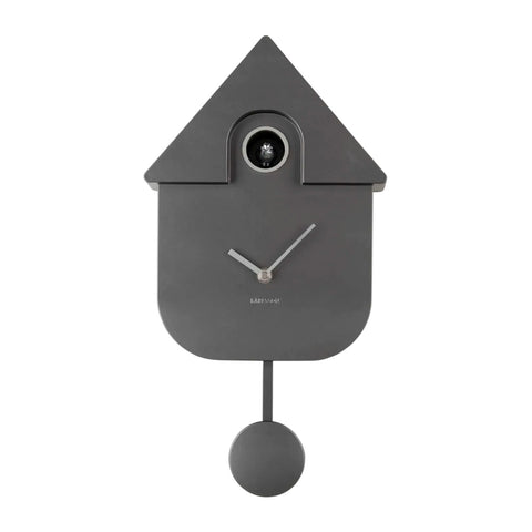 OROLOGIO WALL CLOCK MODERN CUCKOO METALLIC DARK GREY KARLSSON