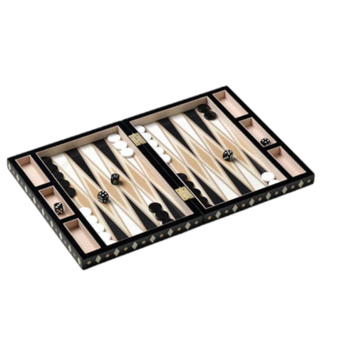 GIOCO LACQUERED BACKGAMMON PW00772 PRINTWORKS BLACK