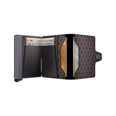 PORTAFOGLIO TWINWALLET OPTICAL-TOP SECRID GREY YELLOW