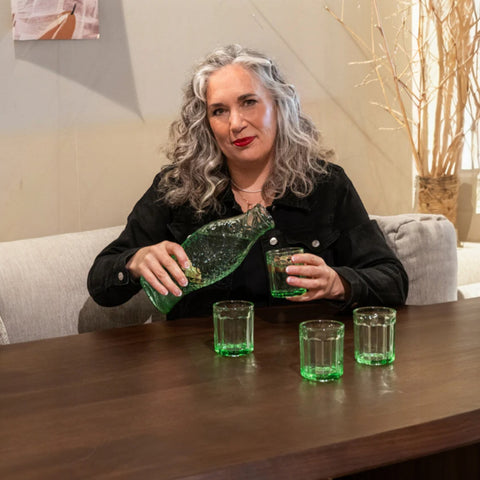 SET CARAFFA +2 BICCHIERI FISH & FISH B0825402-500 GREEN SERAX