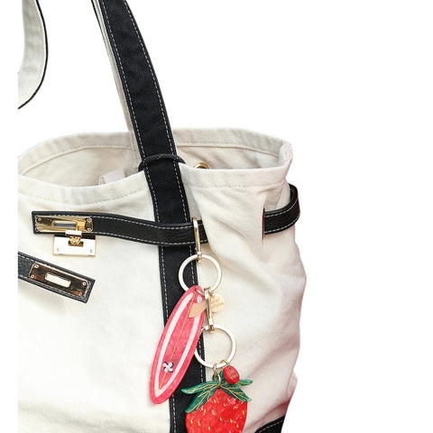 PORTACHIAVI HANDPAINTED STRAWBERRY KEYCHAIN SOLAR ECLIPSE