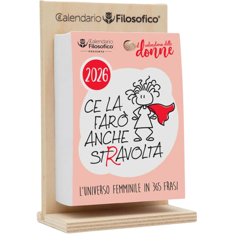 CALENDARIO FILOSOFICO DONNE 10X14 CON SUPPORTO IN LEGNO