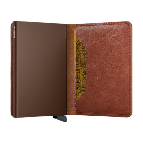 PORTAFOGLIO SLIMWALLET VINTAGE COGNAC-BROWN SECRID BROWN