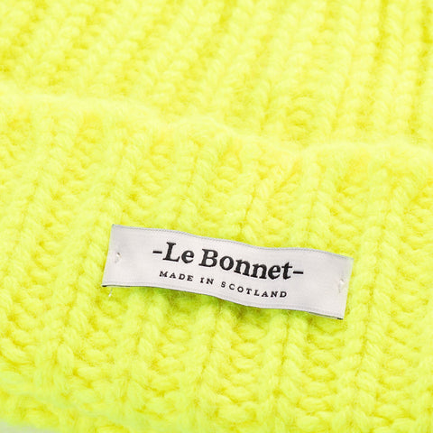 BERRETTO IN LANA ONE SIZE ART. LBL-003 LE BONNET LOGO FLUO YELLOW