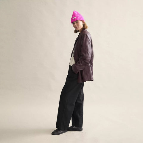 BERRETTO IN LANA ONE SIZE ART. LBL-002 LE BONNET LOGO POPPY PINK