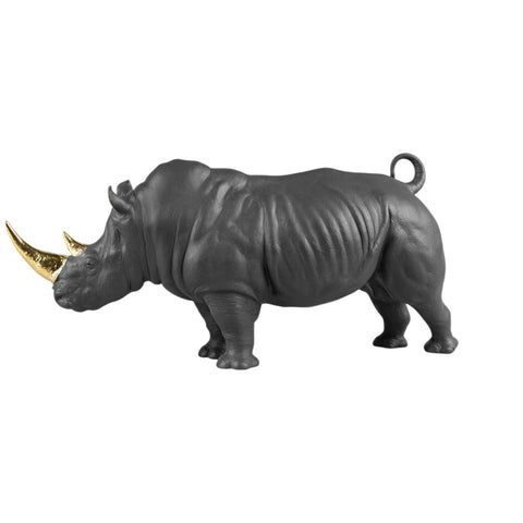 RINOCERONTE LLADRO' 01009595 ORO-NERO