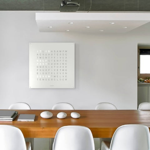 OROLOGIO LARGE 90X90 WHITE PEPPER QLOCKTWO